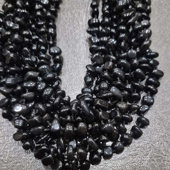 Black Onyx Necklace 8 Strand - Picture 5 of 6